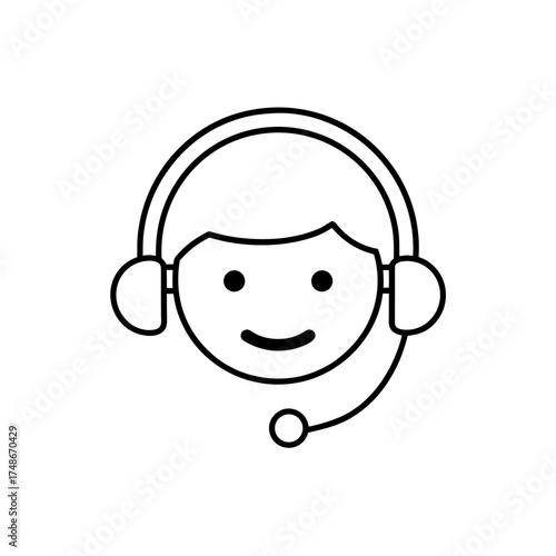 Person with headset smiling icon