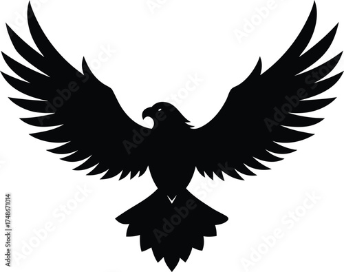 Eagle flying silhouette vector illustration