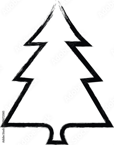 A simplistic vector outline of a Christmas tree, evoking the simplicity and joy of the holiday season.