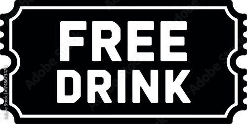 Illustration of a free drink ticket, perfect for promotional materials