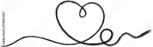 An elegant line art rendering of a heart, symbolizing love, affection, and the delicate interconnectedness of relationships, illustrated with artistic minimalism.