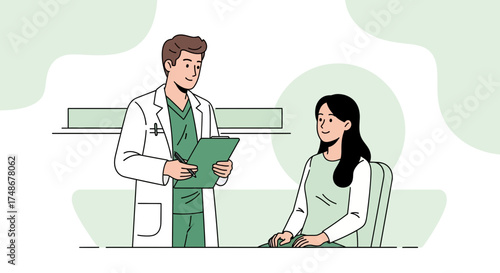 Trusting Doctor Discussing Diagnosis Findings With Patient In Medical Office Setting