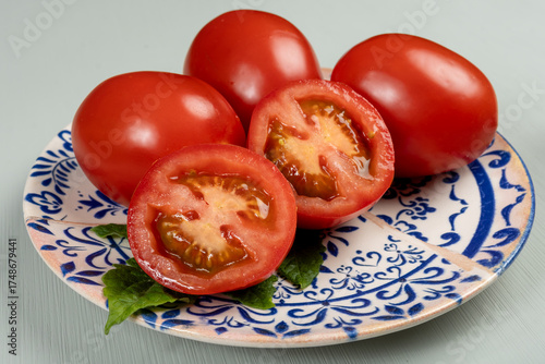Red ripe roma tomatoes used for pasta sauce or tomatpes sauce in Italian cuisine