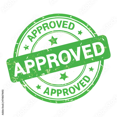 Official Green Stamp Approved Graphic With Stars And Circles