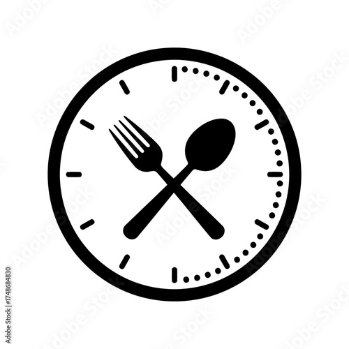 Weight loss diets vector art of intermittent fasting icon, time restricted eating concept