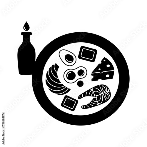 Weight loss diets vector art of ketogenic diet food for healthy eating and lifestyle