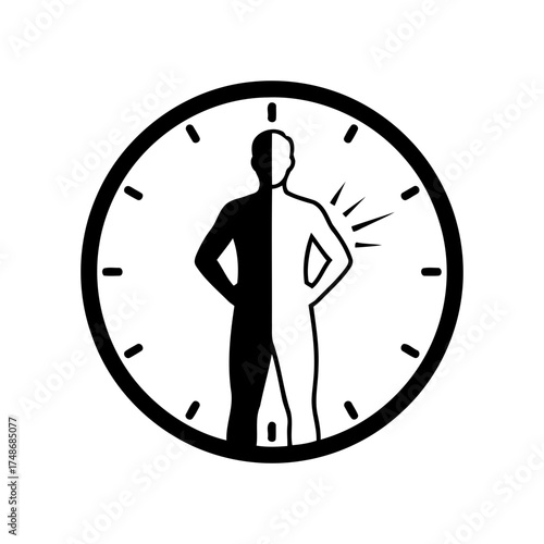 Weight loss diets vector art of intermittent fasting clock