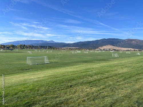 Soccer fields of Fort Missoula in Missoula, Montana