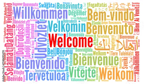 Obraz Welcome word cloud in different languages 