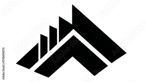 Abstract geometric logo design with upward pointing chevrons.