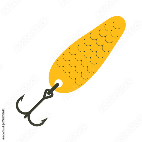 Fishing lure vector. spoon Bait icon