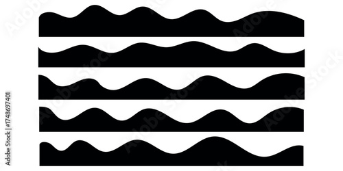 Scalloped edge borders and dividers. Simple scalloped border