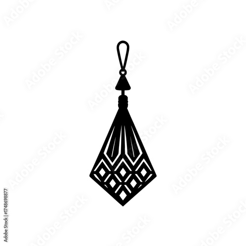 Detailed geometric tassel illustration silhouette