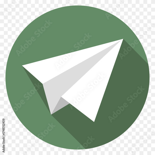 paper plane flat color icon
