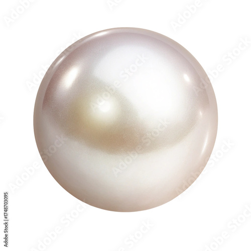 Lustrous white pearl isolated on transparent background