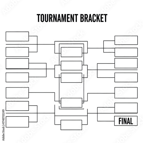 Tournament Bracket Design for Sports, Games, and Competitive Events with Blank Spaces