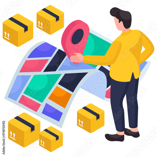 Modern design illustration of parcel tracking 