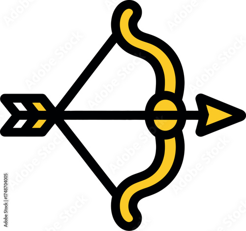 Vector art of bow and arrow illustration for archery sport