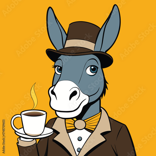 Anthropomorphic Donkey in Suit Vector