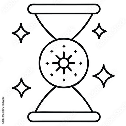 christmas countdown clock silhouette vector icon