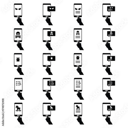 Malware icon set