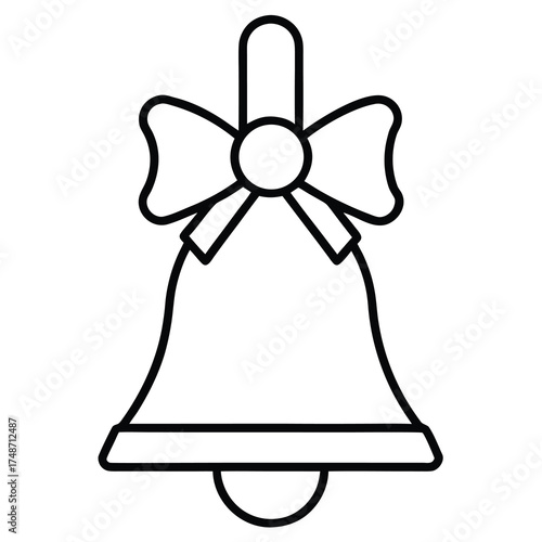 christmas joy bell silhouette vector icon