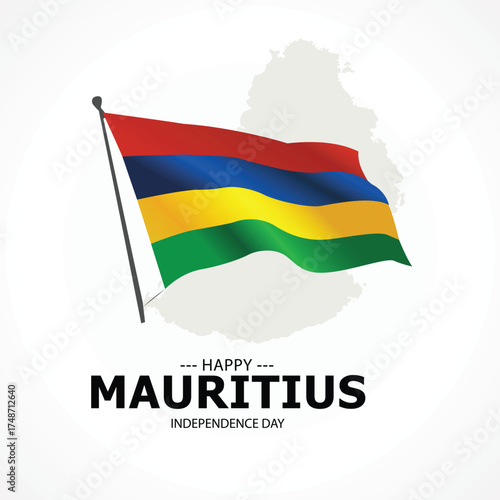 Mauritius – Independence Day post illustration on whtie background