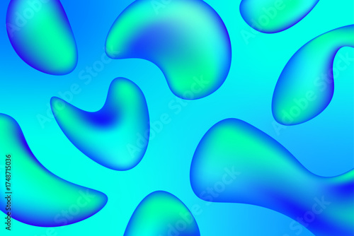 vector trend modern minimalism abstract blue background with 3D bubbles