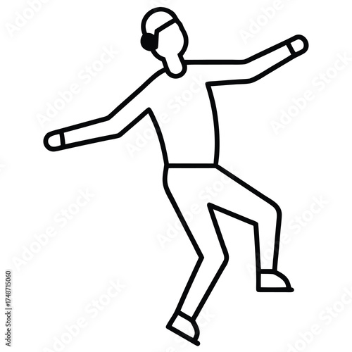 ice skater silhouette vector icon