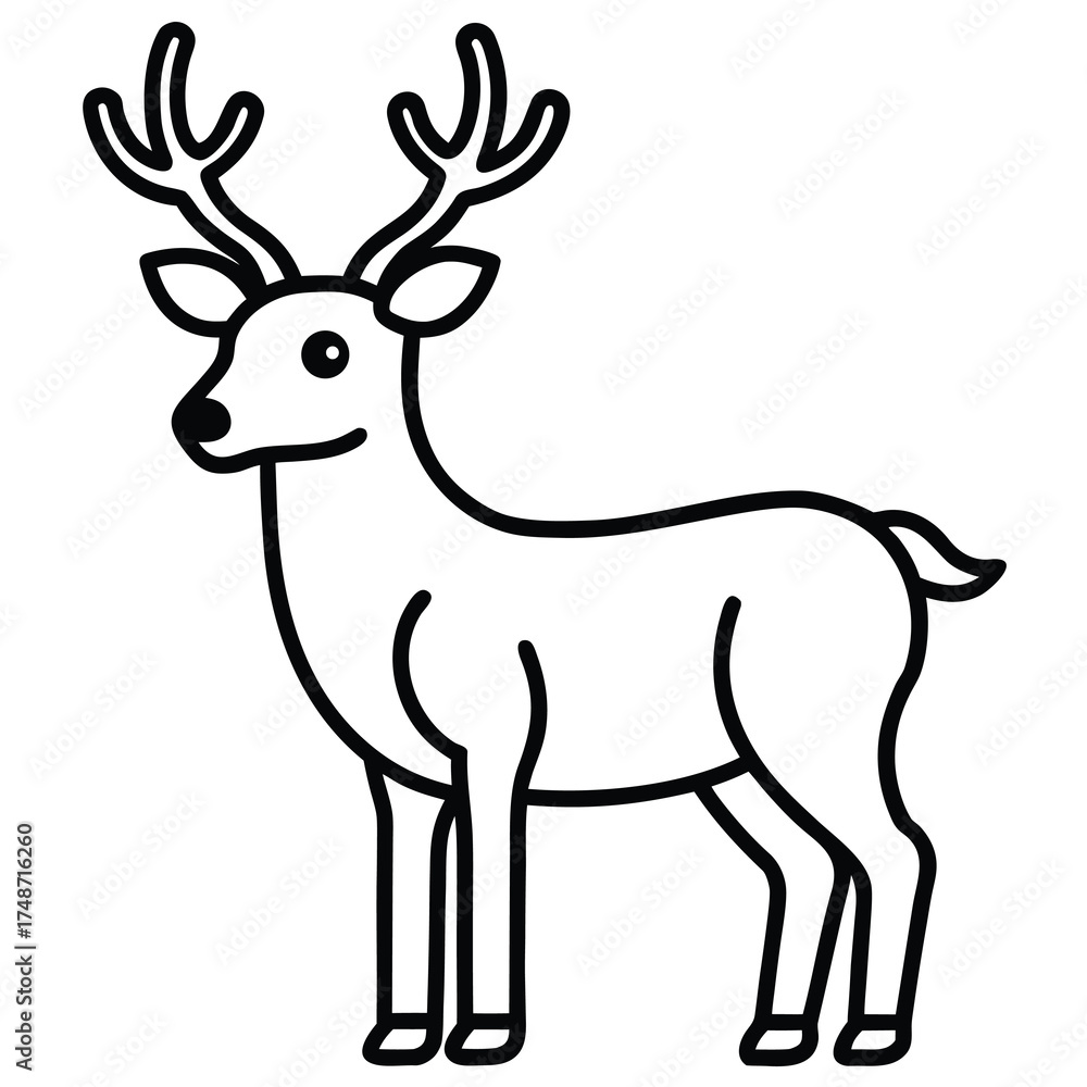 Fototapeta premium reindeer silhouette vector icon