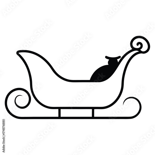 santa s sleigh ride silhouette vector icon
