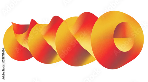 Abstract fluid gradient shape twisting into a dynamic ring.