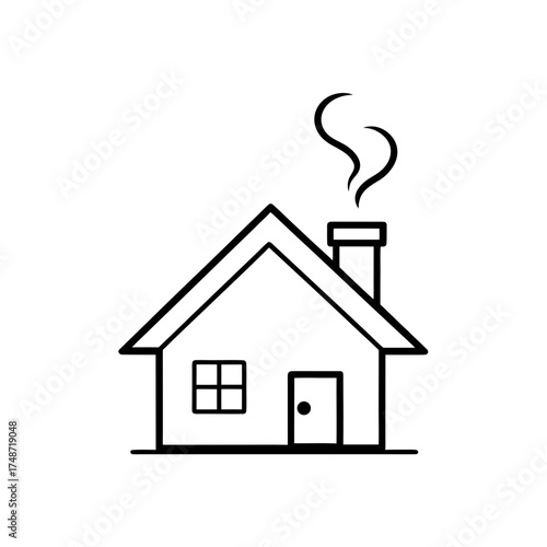 Simple house with smoke design