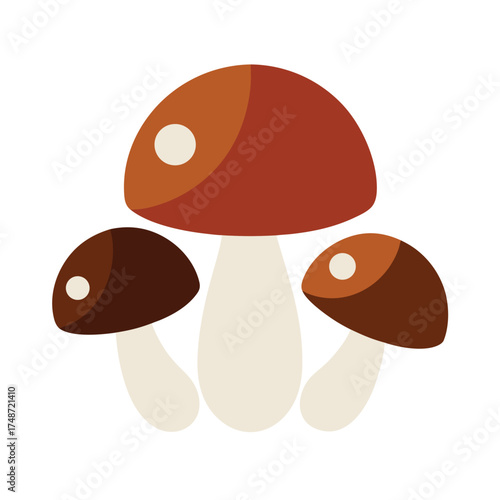 brown and white mushrooms with caps and stems
