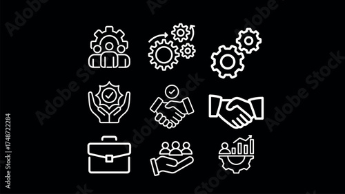  Business icon set on white background.eps