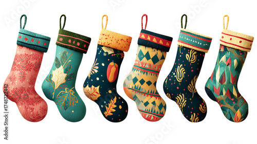 christmas socks isolated on white