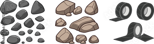 Gray brown stones tape rock