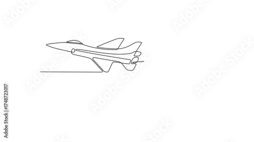 Animated self drawing of Bahrain National Day with airplane and flag video illustration. Bahrain National Day video design concept in simple linear style. Great design for national holiday campaign.