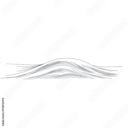 Snow drift with layered curved lines for winter scene design