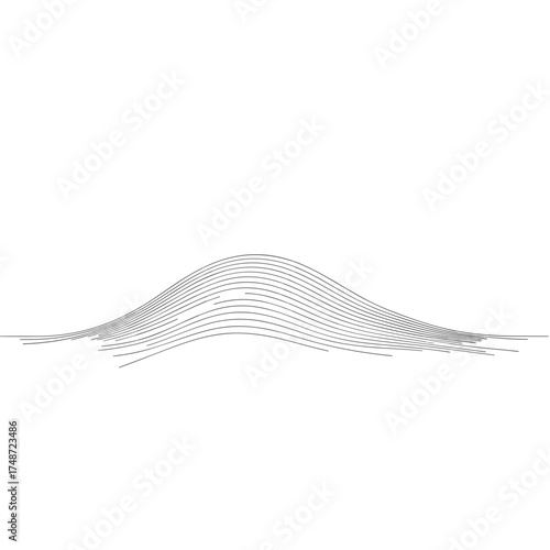 Snow drift in minimal white lines for winter landscape design