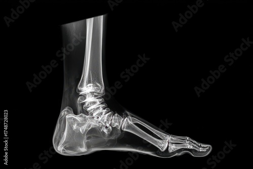 X ray of fractured metatarsal bone