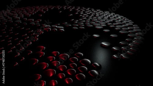 Abstract Disc of Moving Metal Beads