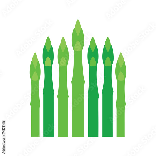 tender asparagus spears arranged neatly