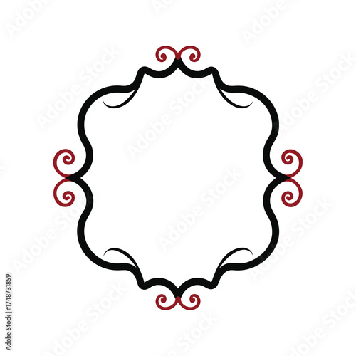 victorian frame vector with curls and scrolls