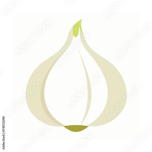 white garlic bulb with cloves separated slightly 