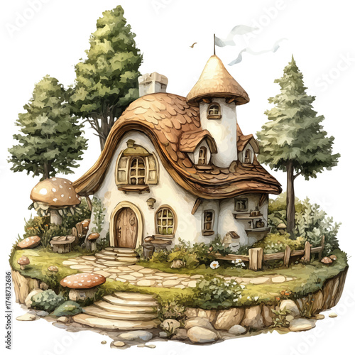 watercolor vector of Storybook, isolated on a white background.