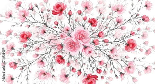 Delicate pink cherry blossom floral arrangement delicate branches subtle hues gentle spring serenity