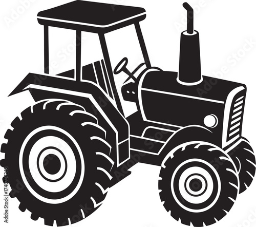 Tractor silhouette vector art file 