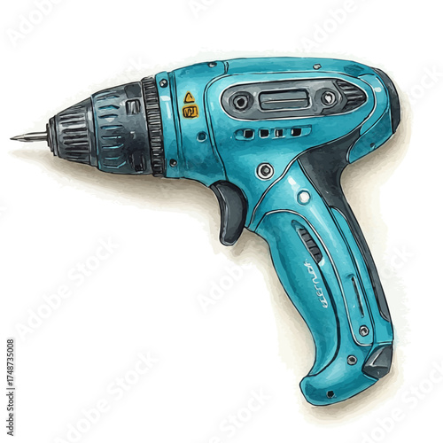watercolor vector of Soldering Iron, isolated on a white background.