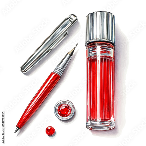 Soldering Iron, watercolor illustration vector, isolated on a white background.